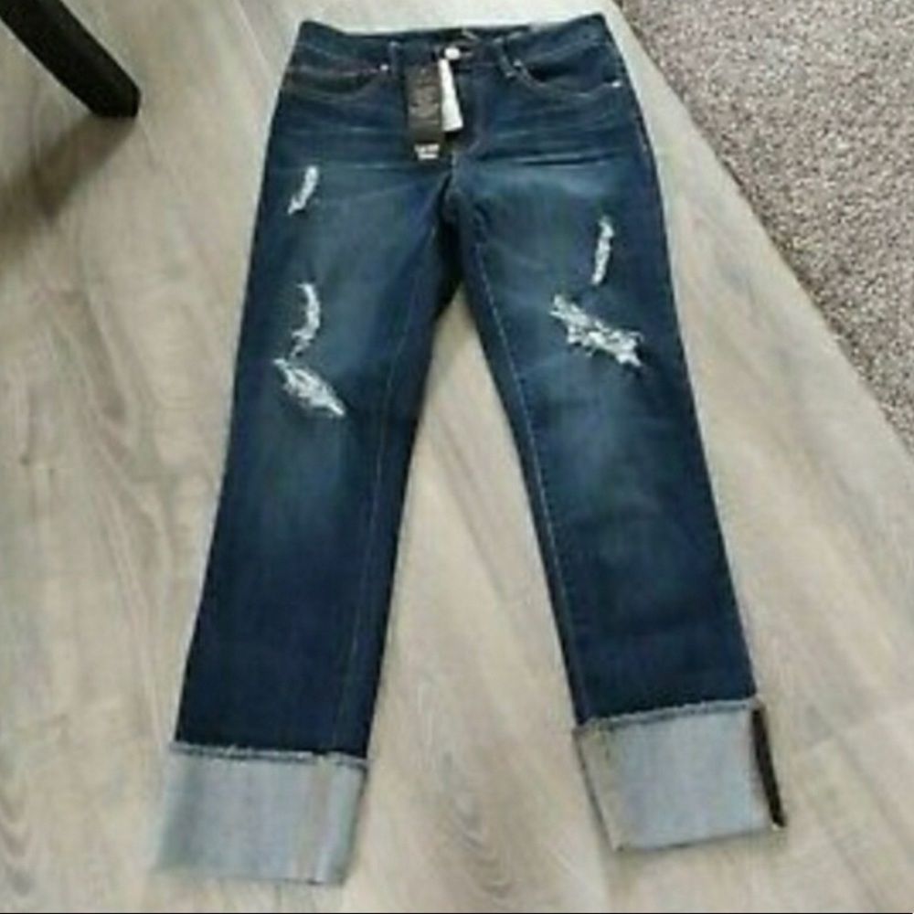 1822 Denim- Taylor distressed skinny cuffed jeans